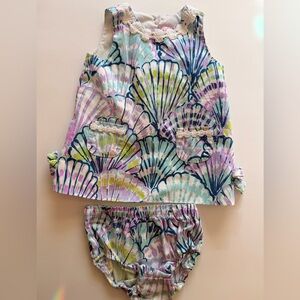 Lilly Pulitzer Oh Shello Print Shift Dress and Bloomers - 12-18m